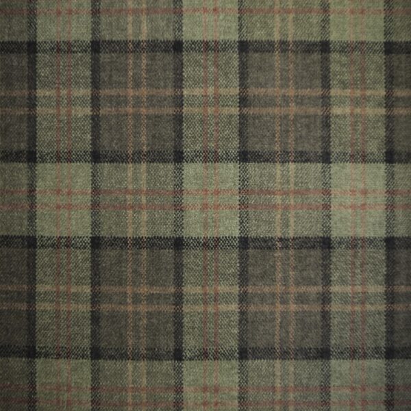 Lana Plaid Fabric Col Moss